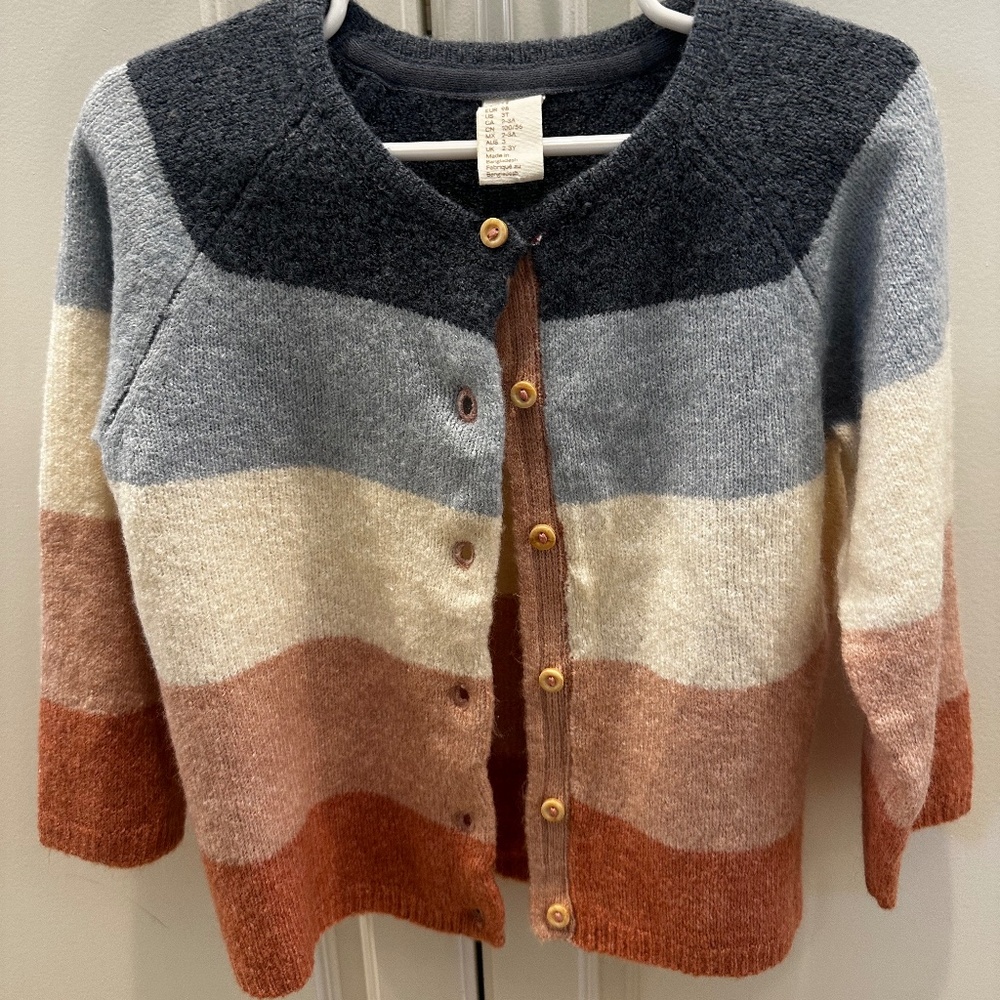 EUC H&M 3T - Toddler Girls Colorblock Cardigan Sweater